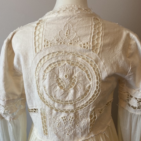 Free people white/off white beautiful boho babydoll dress with back detail - Picture 6 of 6
